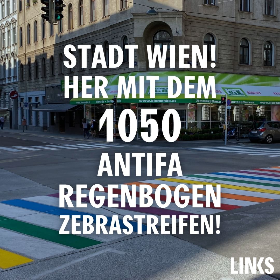 1050 Antifa Regenbogen Zebrastreifen umsetzen!