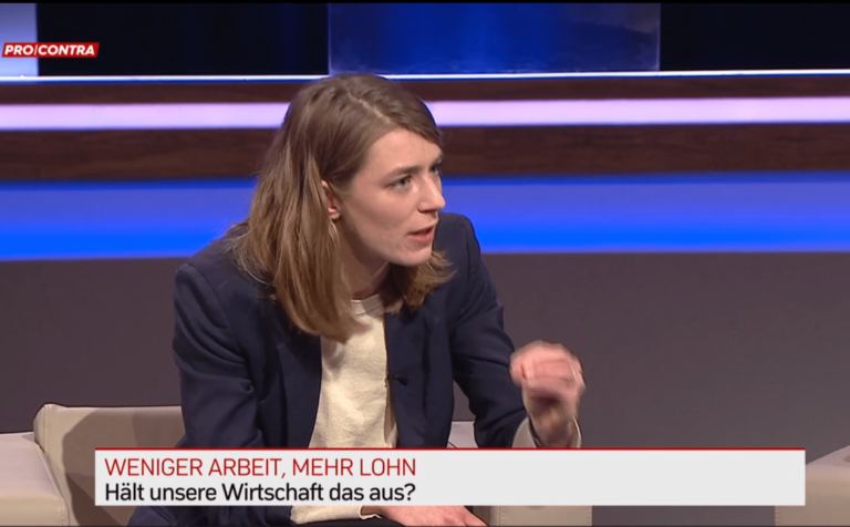 LINKS-Sprecherin Anna Svec in Pro & Contra zu Arbeitszeitverkürzung