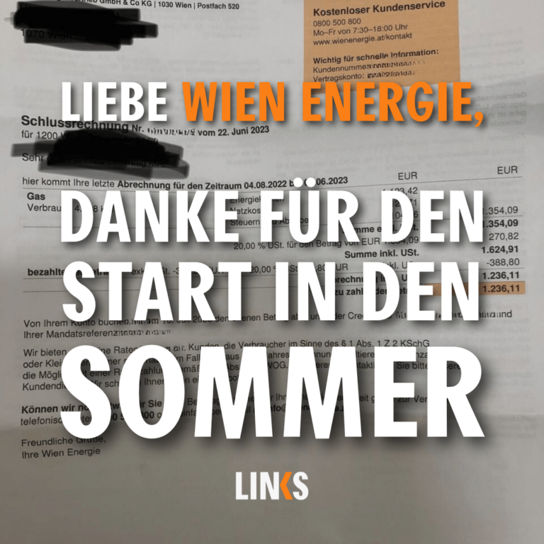 Wien Energie Abrechnungen mit verzehnfachten Preisen!
