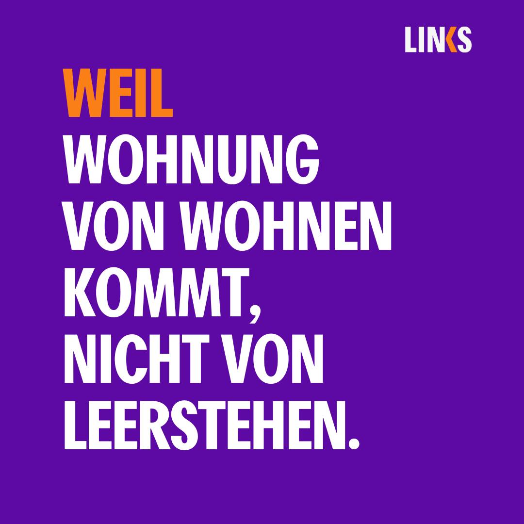 Weil Wohnung von „wohnen“ kommt, nicht von „leerstehen“