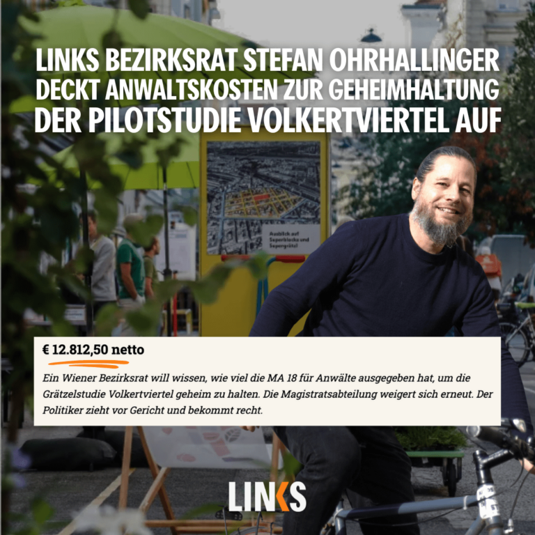 LINKS-Erfolg: MA 18 muss Anwaltskosten aufdecken