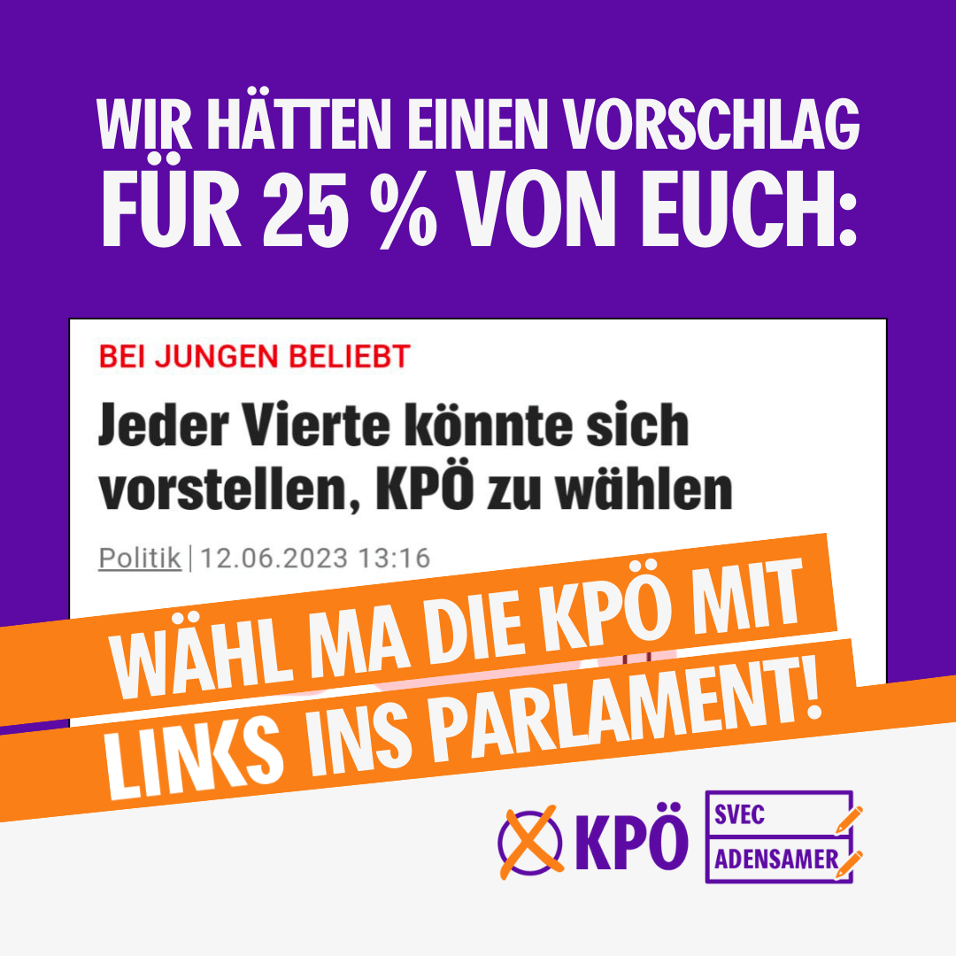 Ein Viertel kann sich vorstellen KPÖ zu wählen!