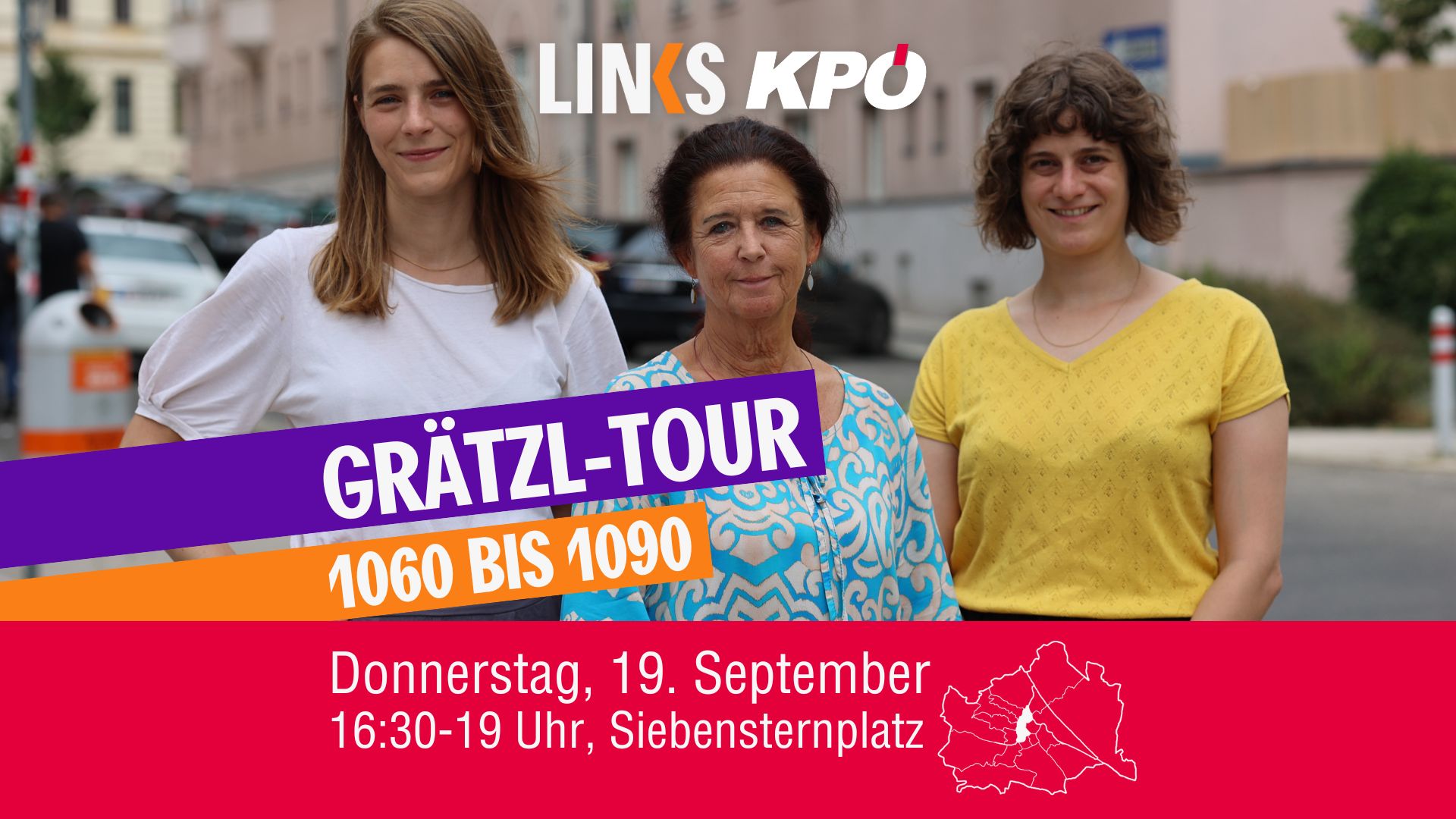 LINKS-KPÖ Grätzl-Tour: Mariahilf, Neubau, Josefstadt und Alsergrund