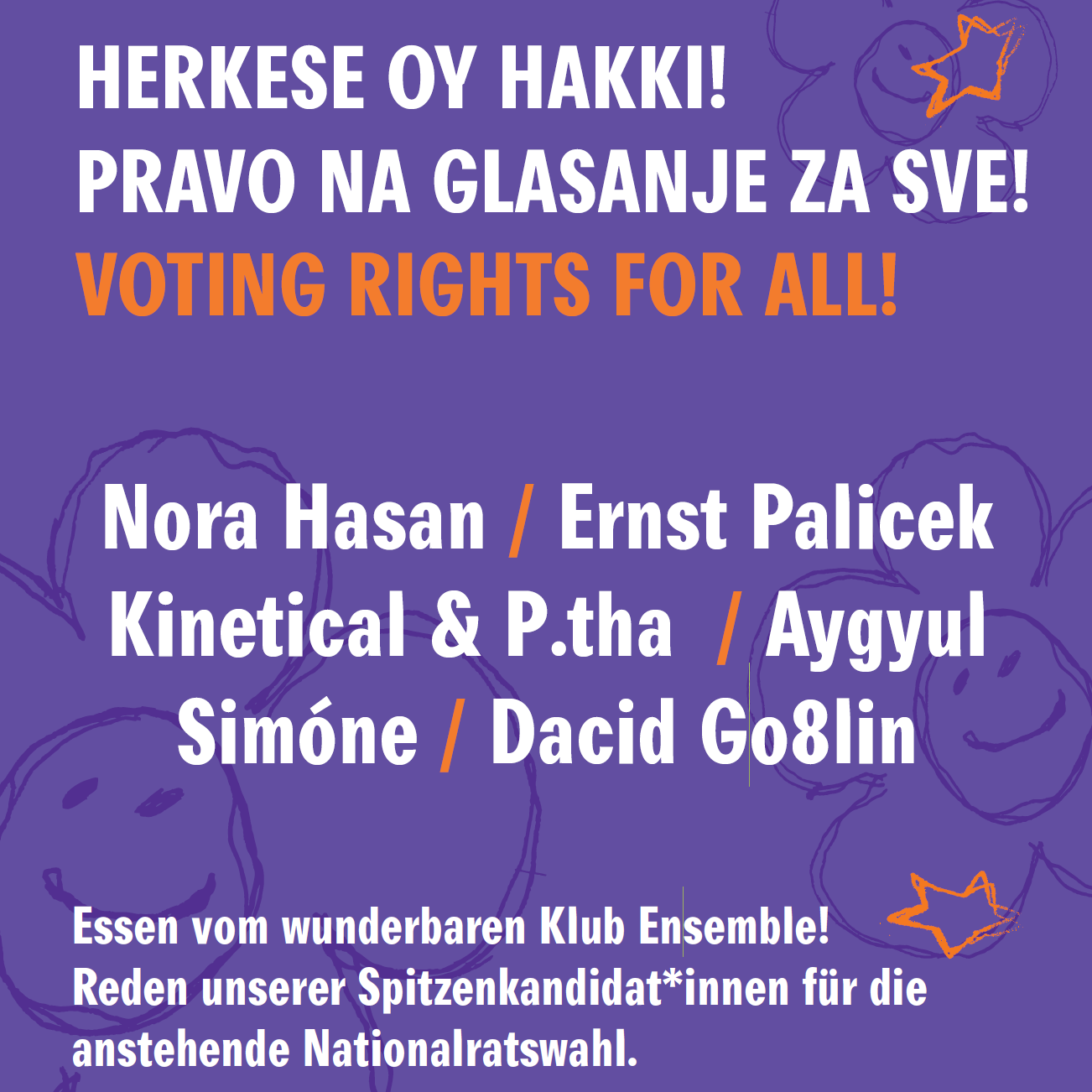 Wahlrecht für alle! Herkese oy hakki! Pravo na glasanje za sve! Voting rights for all!