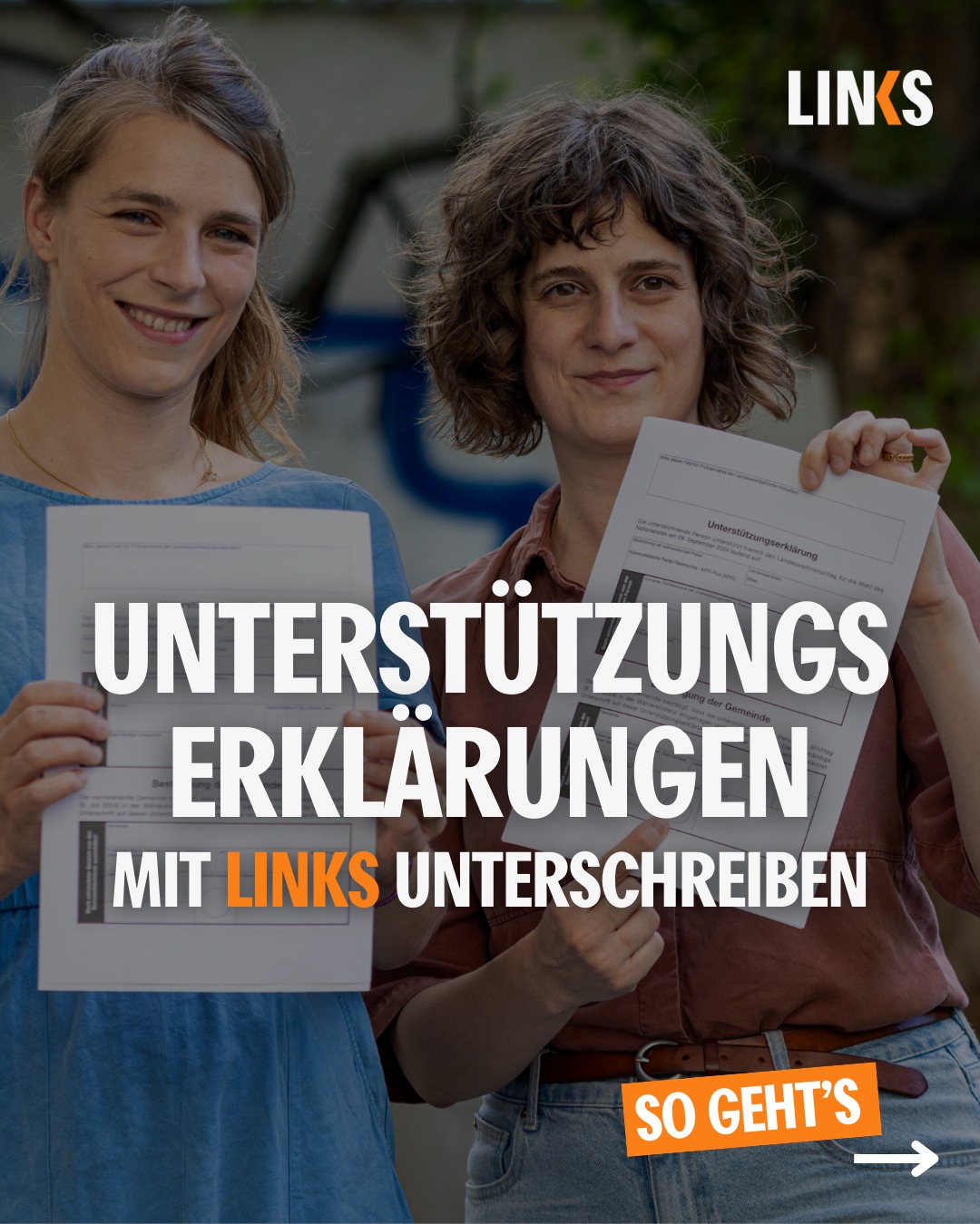 Wien Wahl Unterstützungserklärung für LINKS und die KPÖ