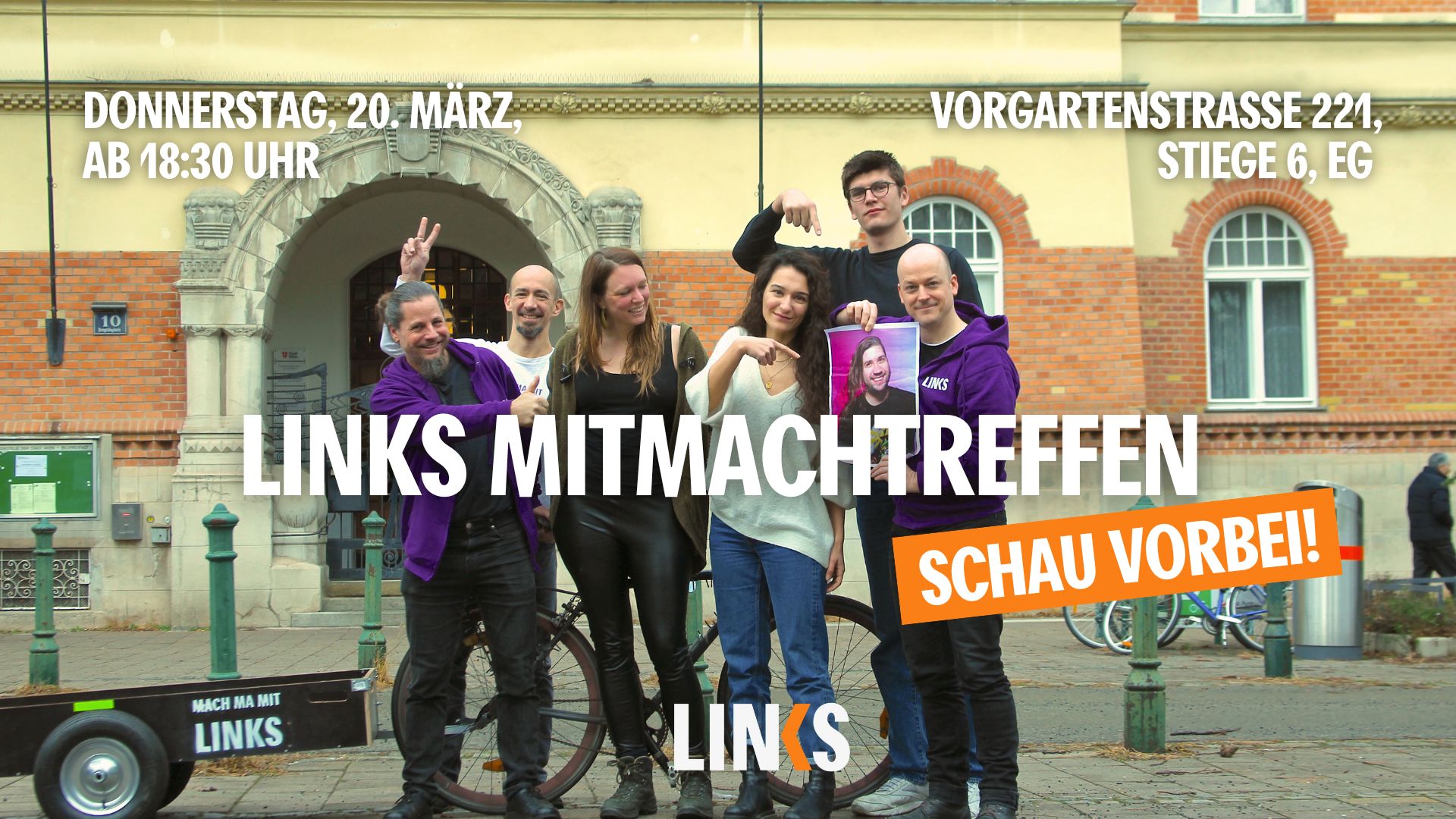 LINKS-Mitmachtreffen der Bezirksgruppe im zweiten Bezirk / Brigittenau / Floridsdorf